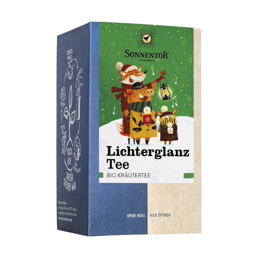 Sonnentor Lichterglanz Kräutertee Bio-Kräuterteemischung mit Zitronenmelisse, Zimt und ätherischem Orangenöl in 18 Doppelkammerbeuteln