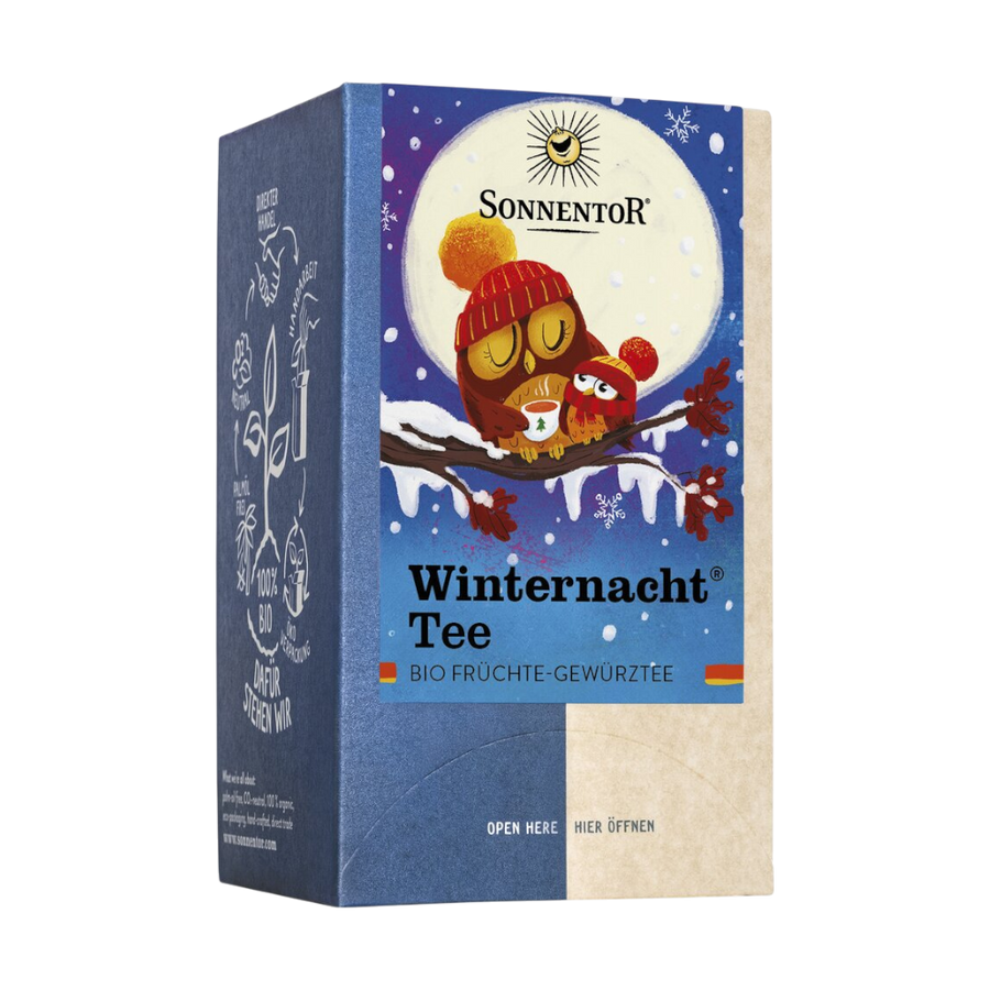 Sonnentor Winternacht® Tee Bio-Früchte-Gewürzteemischung mit Ceylon-Zimt, Nelken und fünf ätherischen Ölen in 18 Doppelkammerbeuteln