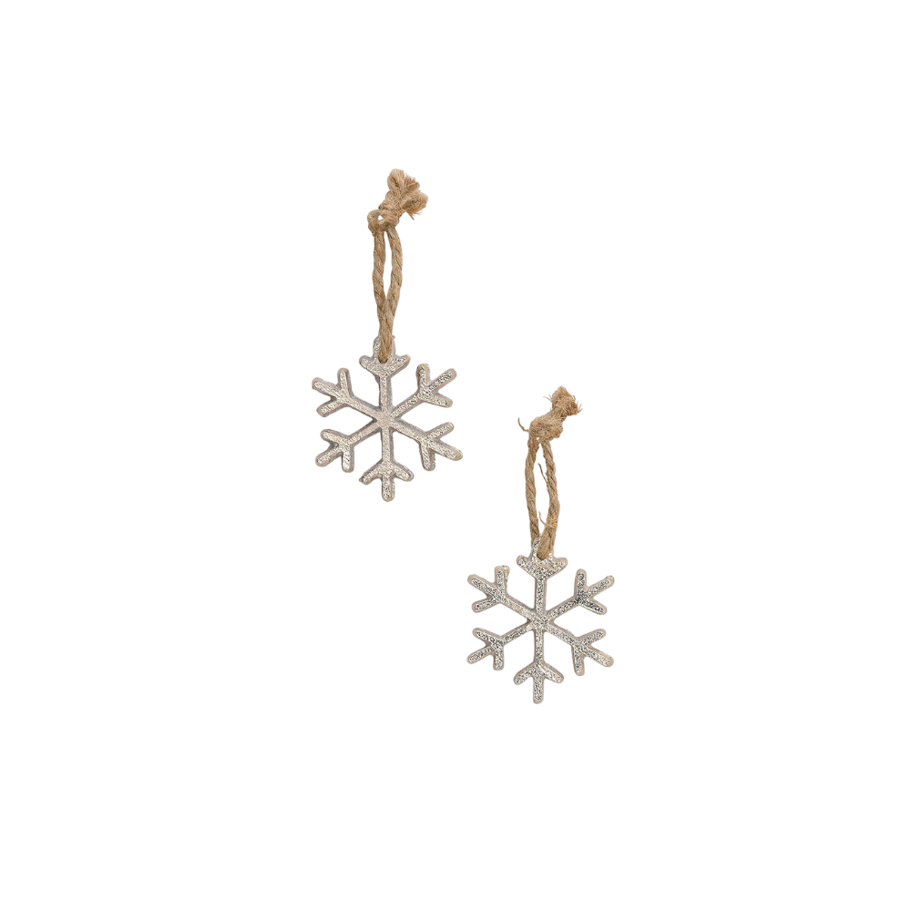 Weihnachtshänger Schneeflocke Metall Silber