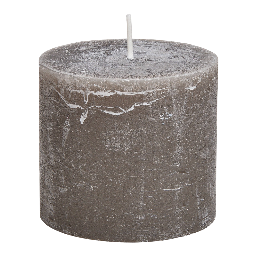 Kerze aus Wachs in Taupe, 10x9x10cm, elegante Wachskerze für moderne Wohnzimmer Dekoration