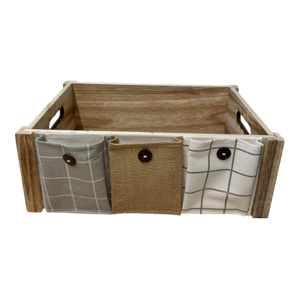 Korb aus natürlichem Holz, 33x22,5x12cm, vielseitige Aufbewahrung und rustikale Dekoration