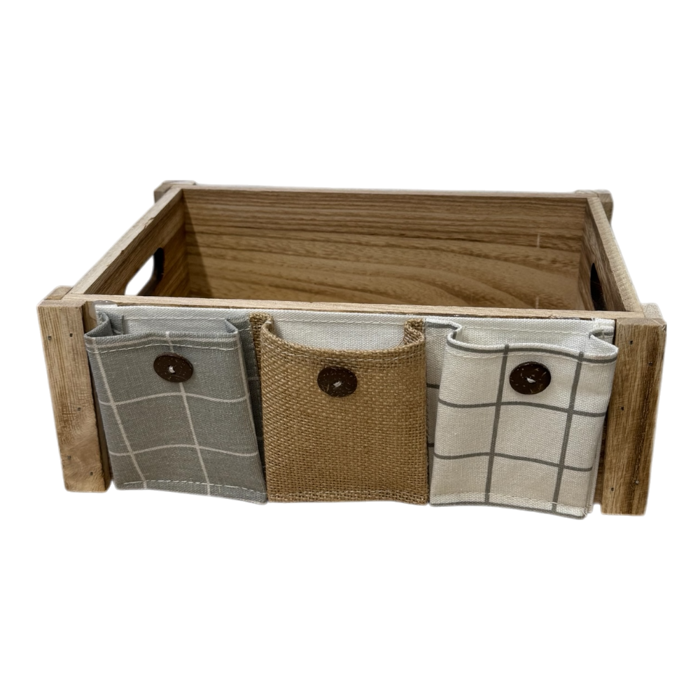 Korb aus natürlichem Holz, 28x17,5x10cm, kompakte vielseitige Aufbewahrung und rustikale Dekoration