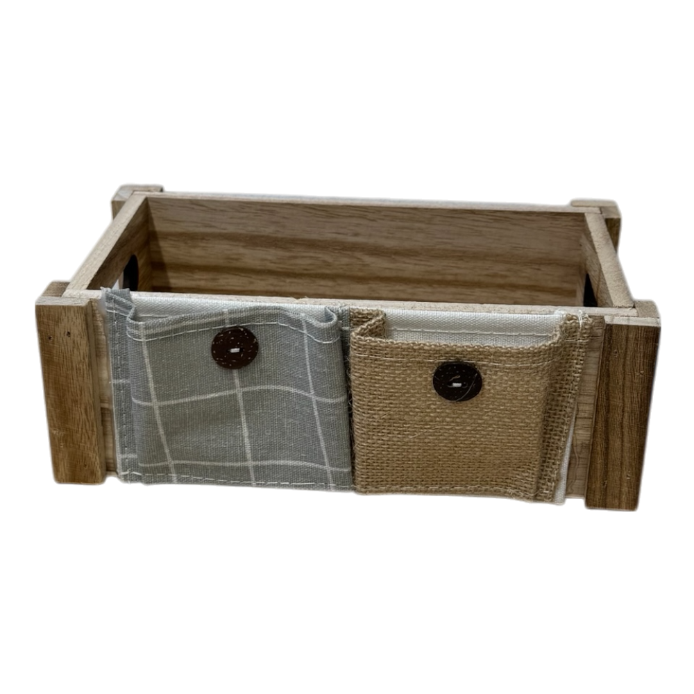 Korb aus natürlichem Holz, 23x12,8x8cm, kleine vielseitige Aufbewahrung und rustikale Dekoration