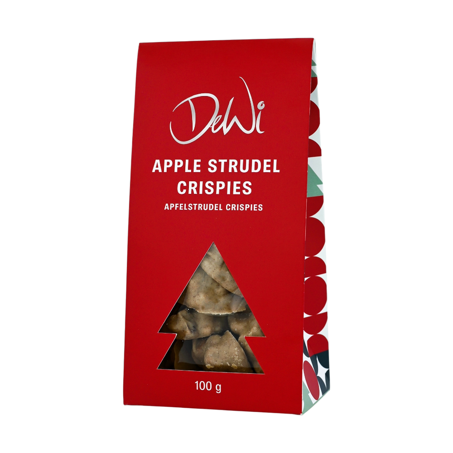 DeWi Apfelstrudel Crispies - Schokoladenberge mit weißer Schokolade, Rosinen, Keksbrösel und konzentriertem Apfelpüree