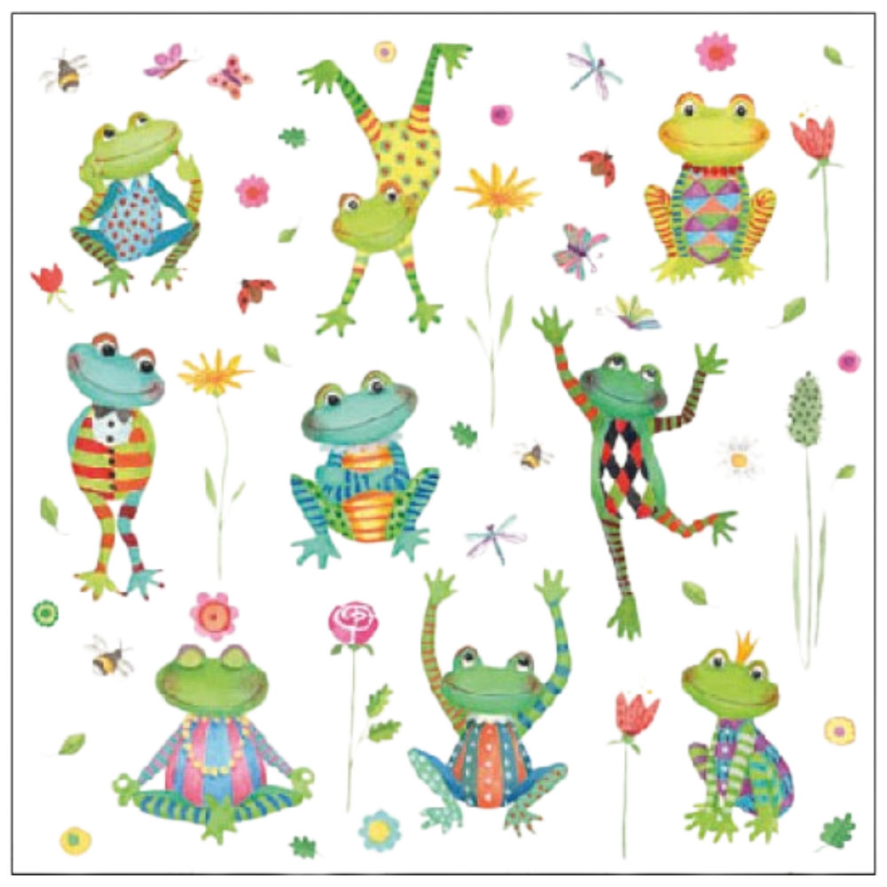 Ambiente, Happy frogs - Cocktailservietten 25 x 25 cm