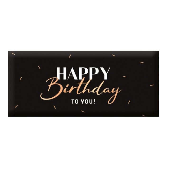 Grafik Werkstatt Geburtstagschokolade 30g mit goldener Aufschrift Happy Birthday to you