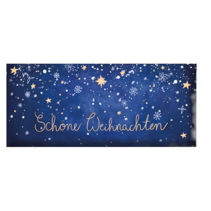 Grafik Werkstatt Weihnachtsschokolade 30g mit goldener Aufschrift Schöne Weihnachten