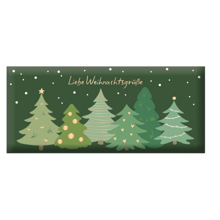 Grafik Werkstatt Weihnachtsschokolade 30g mit goldener Aufschrift Liebe Weihnachtsgrüße
