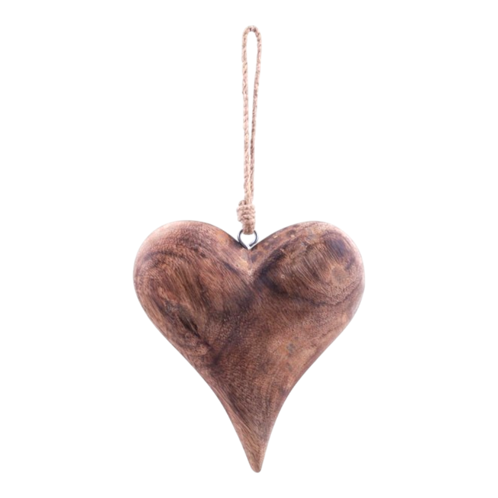 HerzHänger Dost natur Holz 15x3x16 cm aus natürlichem Holz, extra große Ausführung, hochwertige Verarbeitung, beeindruckende Herzdekoration