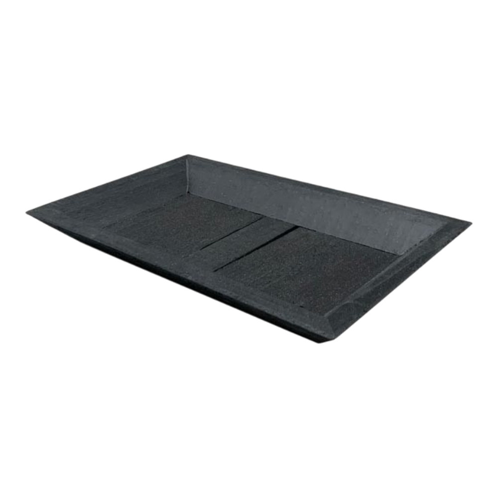 Tablett Bloom schwarz Holz 25x16x3 cm aus Holz und Metall in elegantem Schwarz, stilvolles Serviertablett, hochwertige Verarbeitung