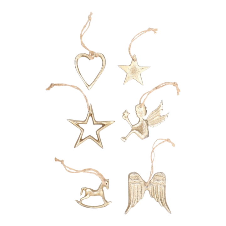Aluhänger 6 Modelle gold Durchmesser 5cm, elegante goldene Weihnachtsdekoration in sechs verschiedenen Modellen