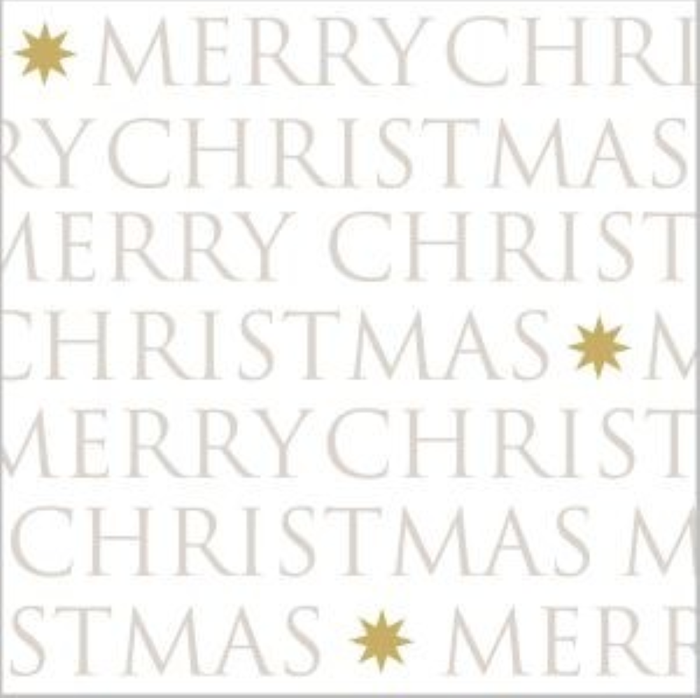 ppd Cocktailservietten Christmas Letters 25x25 cm mit Spruch "Merry Christmas" und Letters Design, 20 Stück, 3-lagig, FSC-zertifiziert