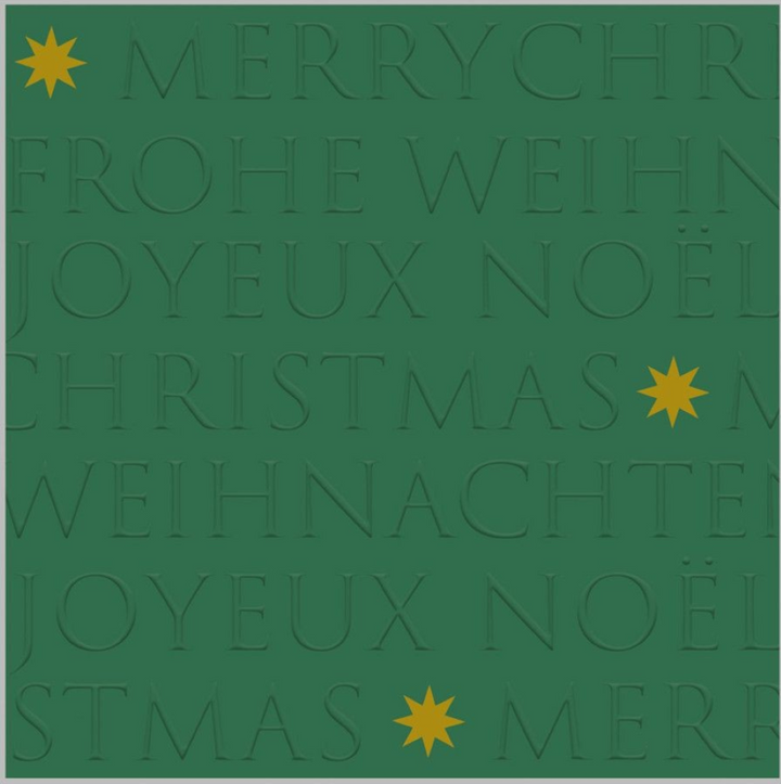 ppd, Christmas embossed green Napkin 25x25 cm relief