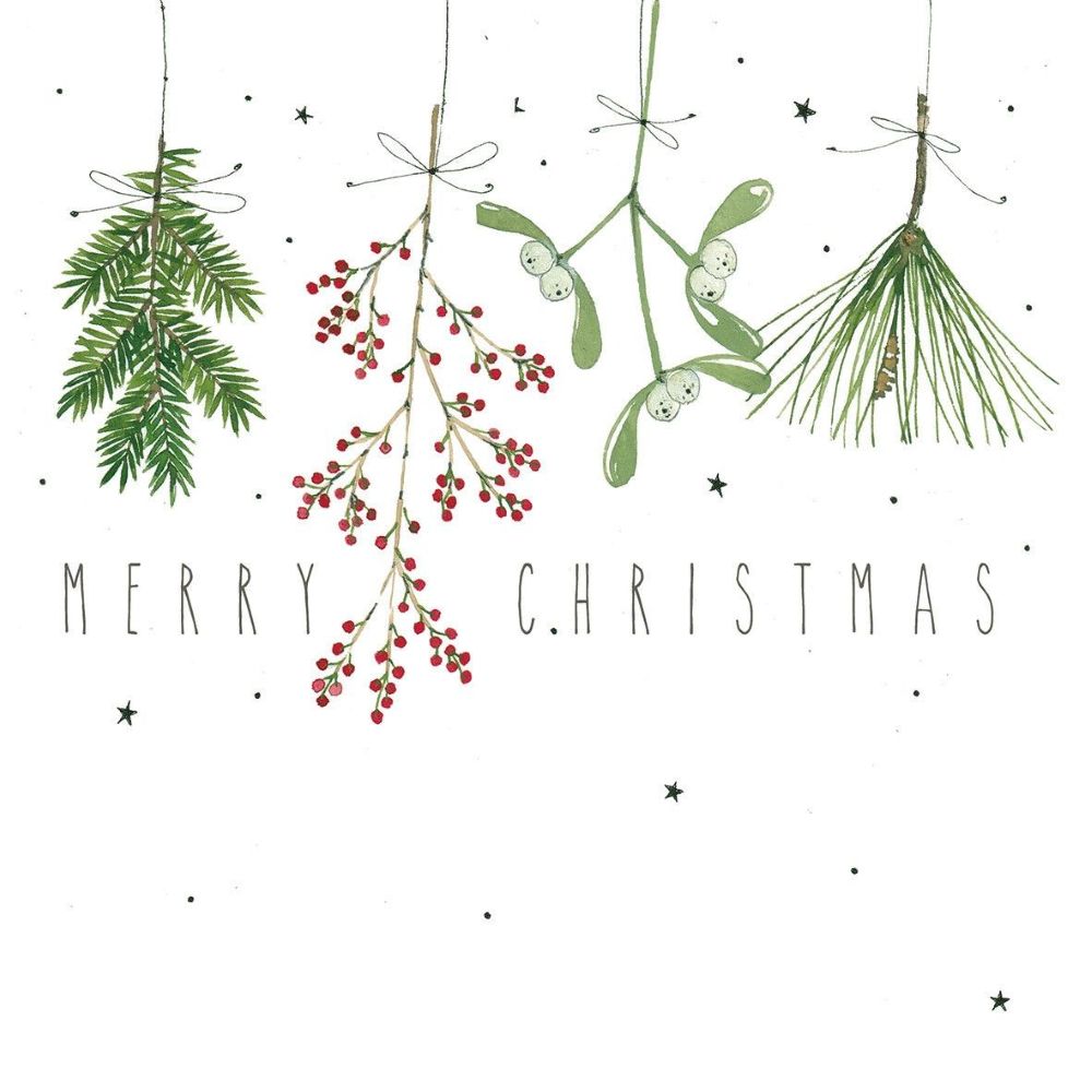 ppd Lunchservietten Merry, Merry 33x33cm mit Spruch "Merry Christmas" und fröhlichem Design, 20 Stück, 3-lagig, FSC-zertifiziert