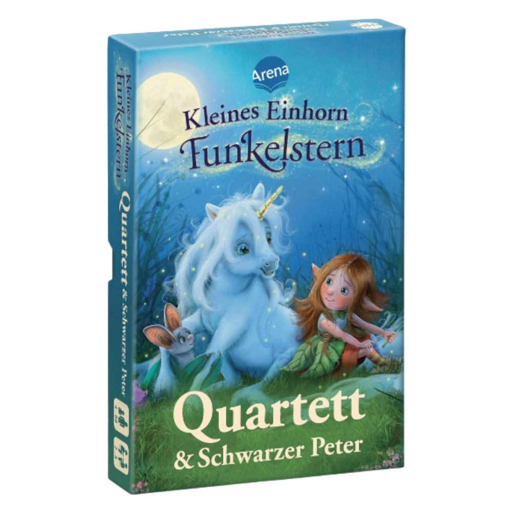 Kleines Einhorn Funkelstern Quartett und Schwarzer Peter Kartenspiel, 33 Spielkarten, ab 4 Jahren von Mila Berg