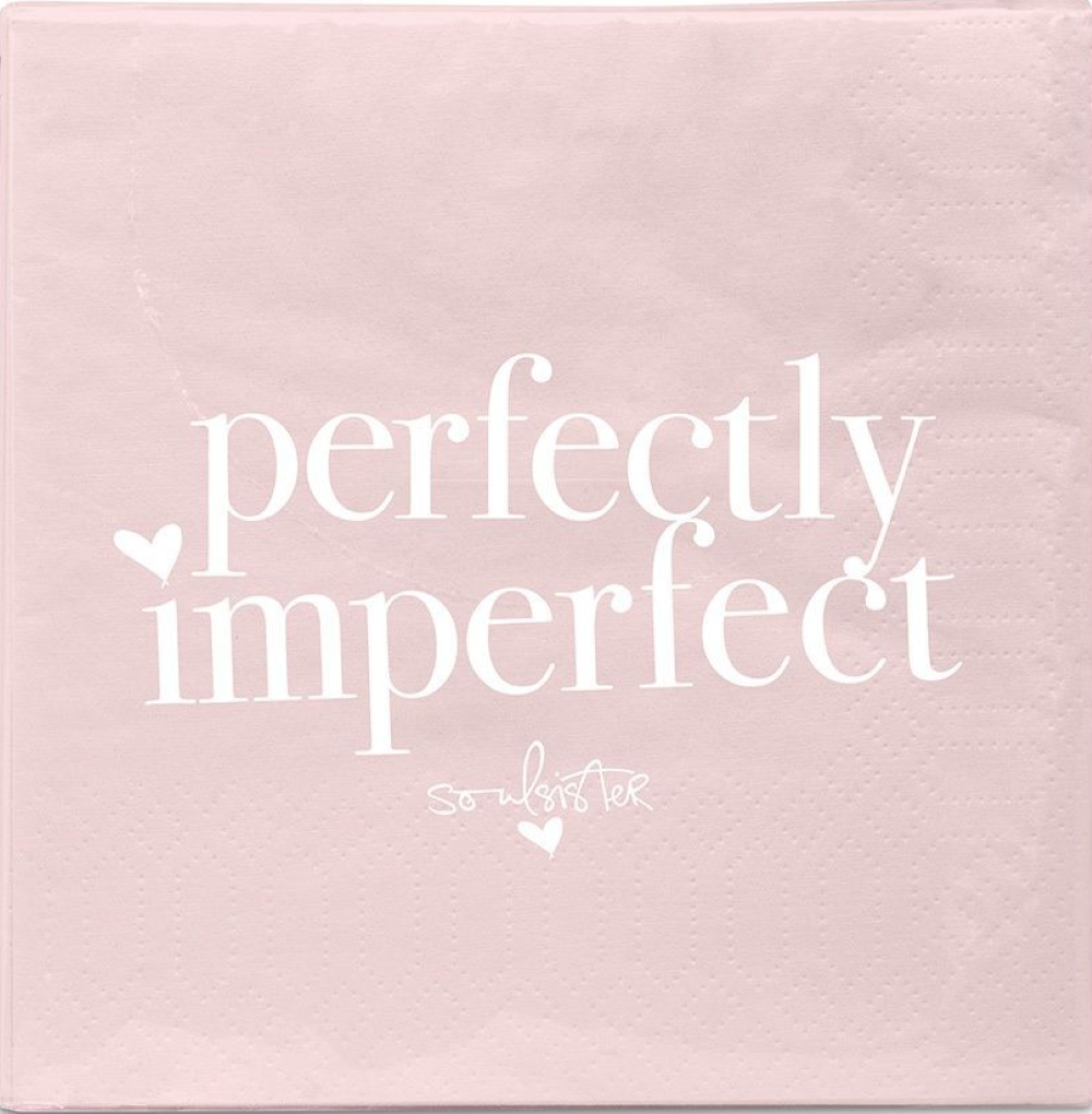 ppd Cocktailservietten Perfectly Imperfect 25x25 cm mit Spruch "Perfectly Imperfect - soul sister", 20 Stück, 3-lagig, FSC-zertifiziert