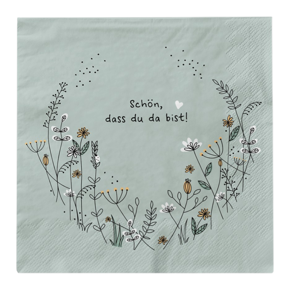 Grafik Werkstatt, Servietten Schön, dass du da bist!