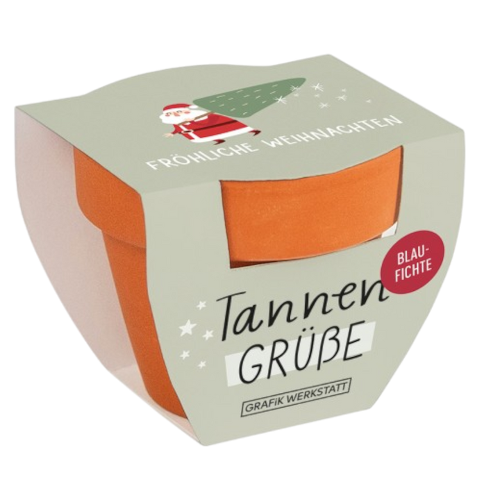Pflanztöpfchen Tannengrüße "Fröhliche Weihnachten"