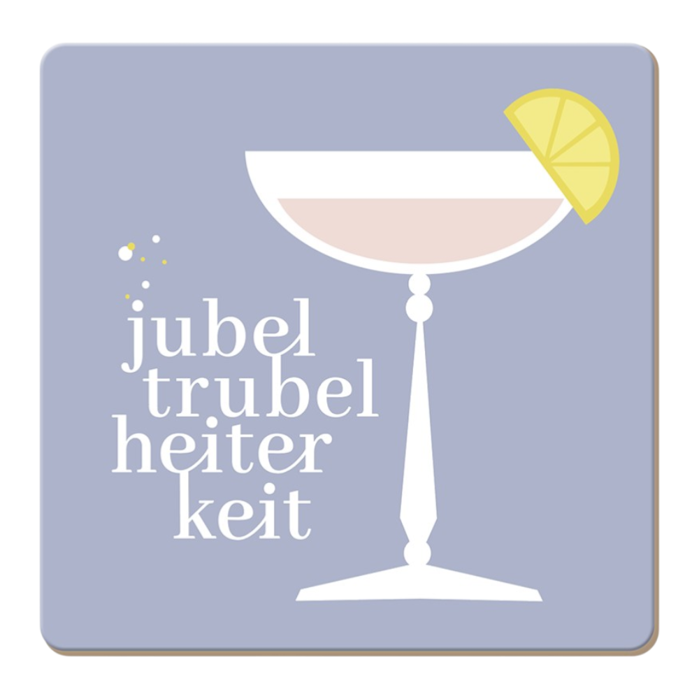 Grafik Werkstatt, Korkuntersetzer Jubel Trubel Heiterkeit