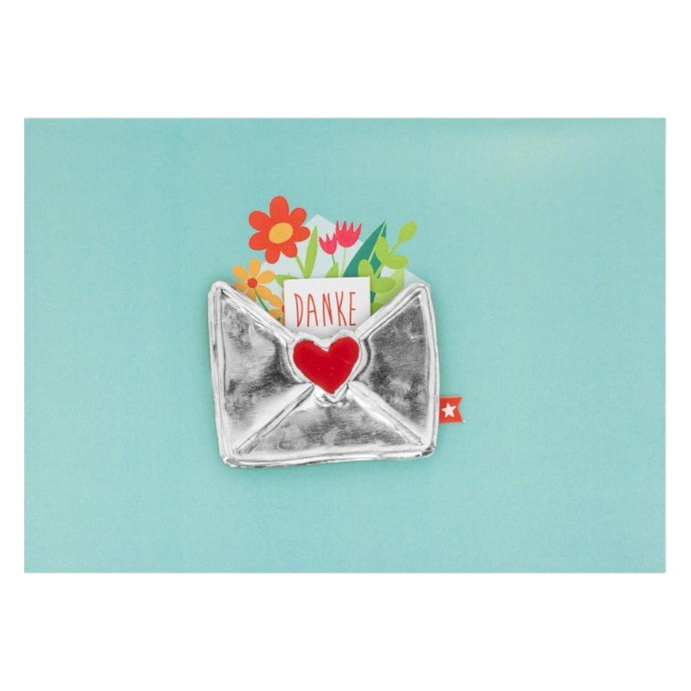 GRUSS&CO Grußkarte METALL de 53, 17x12cm, edle Dankeskarte mit Metall-Applikation und Folienveredelung