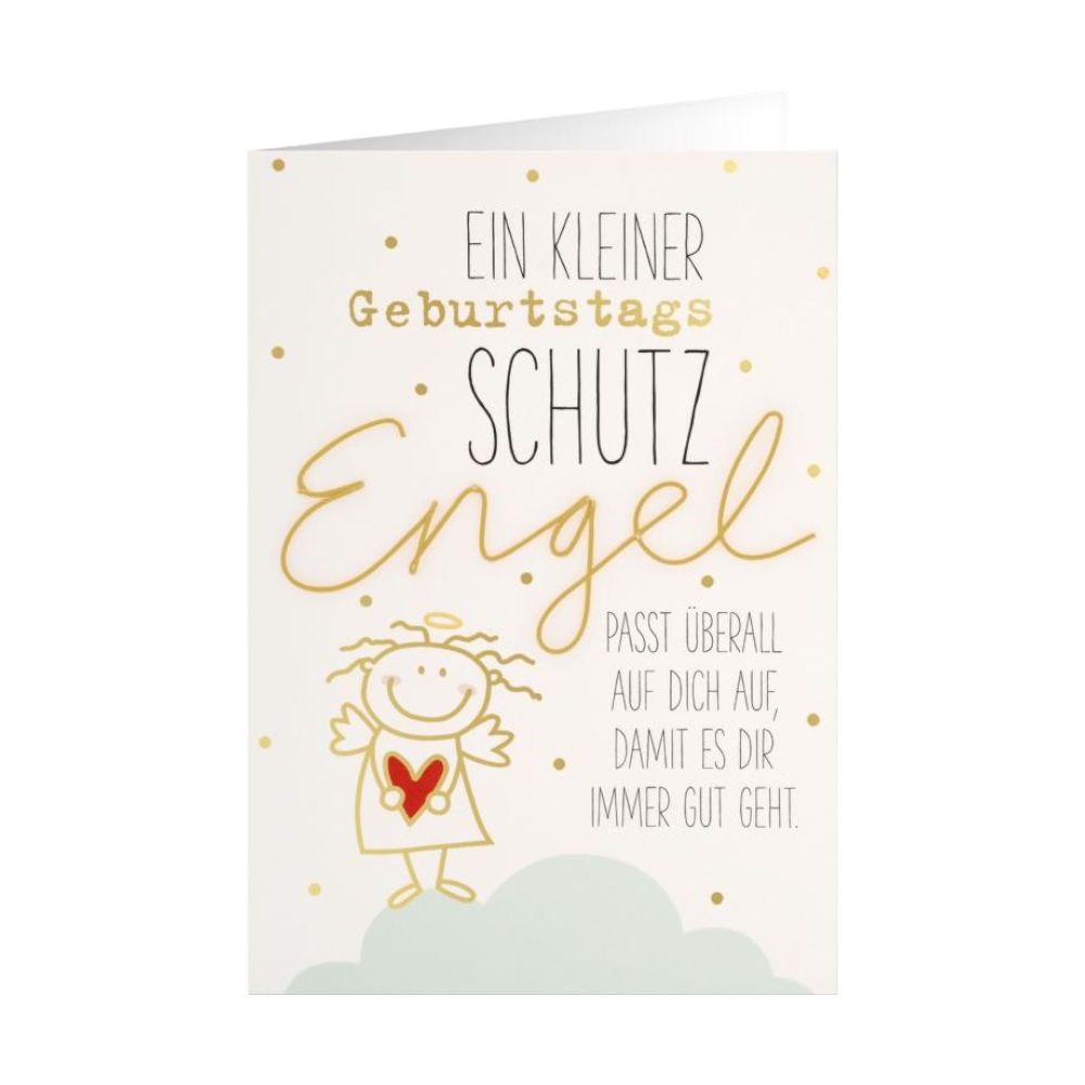 GRUSS&CO Grusskarte DRAHT de 03 h aus Papier mit Draht-Elementen, 17x12cm, liebevolle Geburtstagskarte mit Schutzengel-Spruch