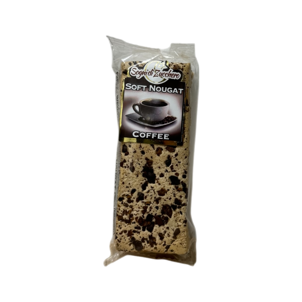 Sogni di Zucchero Soft Nougat Coffee - weiches Kaffee-Nougat 50g mit 24% Mandeln, Honig und Röstkaffeebohnen