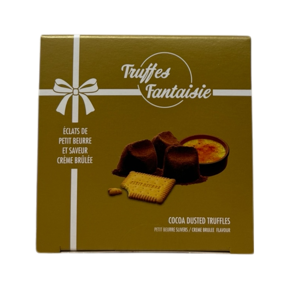 Truffes Fantaisie Crème Brûlée - Kakaokonfekt 50g mit knusprigen Butterkeks-Stücken und raffiniertem Crème-Brûlée-Aroma
