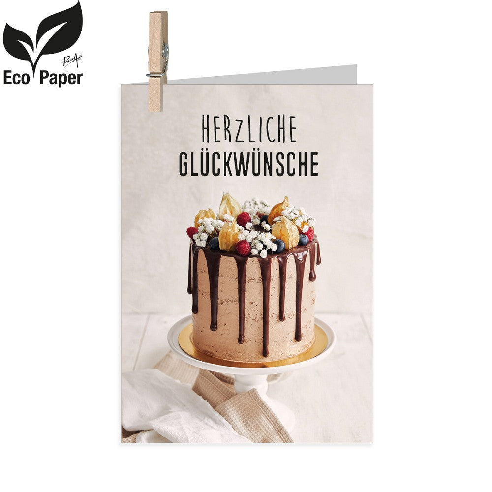 PaperArt, Geschenkkarte "Herzliche Glückwunsche"