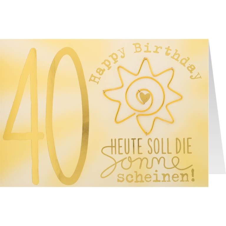 Gruss & Co, Drahtartcards »29 q«, Grußkarte 40. Geburtstag
