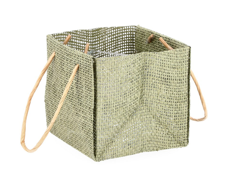 Pflanztasche Graspapier mit Henkel grün D10,5 H10,5cm