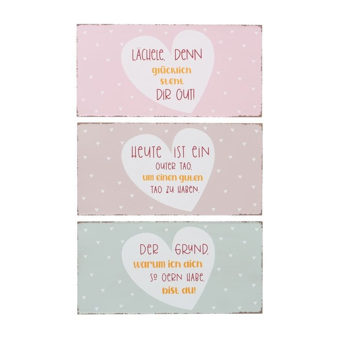 Schild Fluffy, in 3 verschiedenen Varianten, 1 Stück