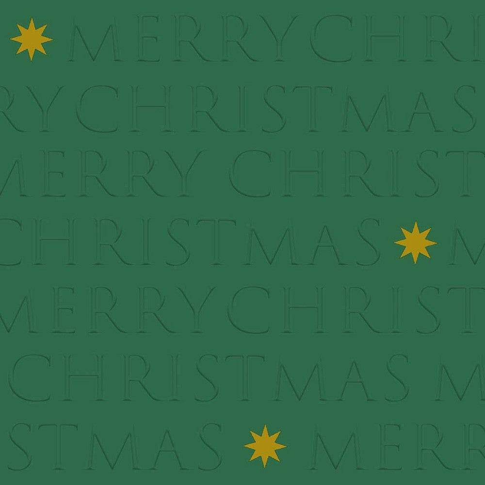 ppd Christmas Letters green relief Lunch-Servietten 33x33cm, 20 Stück, 3-lagig, chlorfrei gebleicht, geprägtes grünes Weihnachtsmotiv