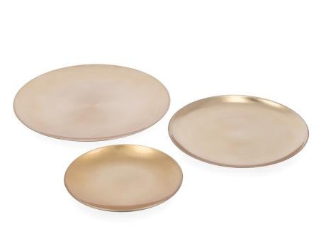 Teller Kunststoff foliert gebürstet gold - D33cm