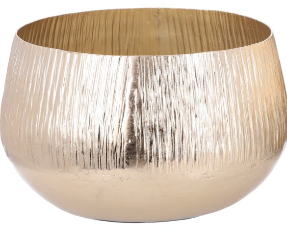 Topf Alu Rand gehämmert Stripe gold - D29 cm H18 cm