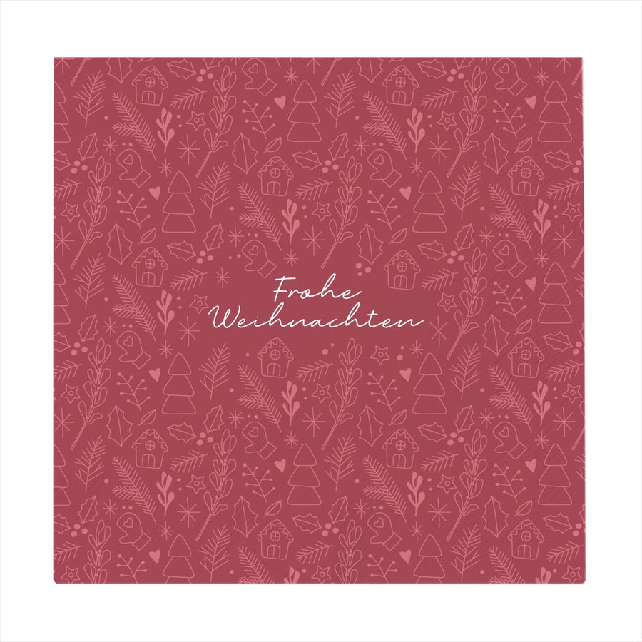 Weihnachtsservietten mit "Frohe Weihnachten" Aufdruck, 127x127mm, FSC Mix zertifiziert, nachhaltige Festtagsservietten