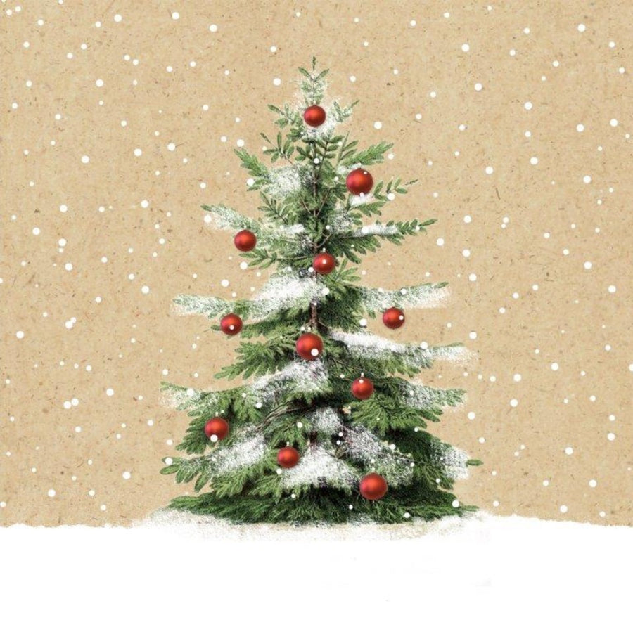 BRAUN COMPANY Servietten Atelier Xmas 33x33cm natur mit weihnachtlichem Motiv, hochwertige naturfarbene Weihnachtsservietten