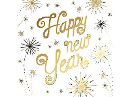 Servietten Silvester Happy New Year, 25x25cm, 20 Stück, festliche Cocktail-Servietten für Silvesterparty