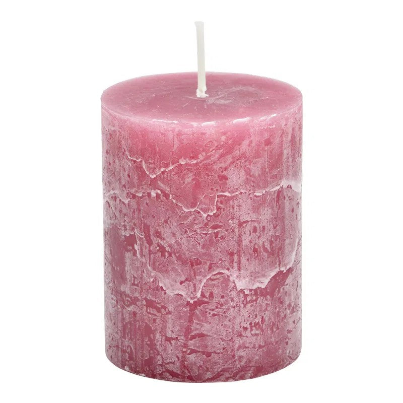 Kerze aus Wachs - Antique Rosewood pink/rosa, 6,8x9x6,8cm