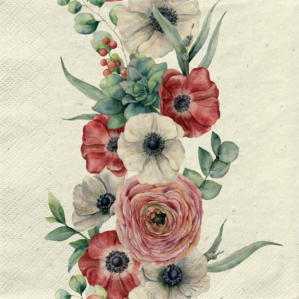 Lunch-Grasservietten ''blooming'' 33x33cm