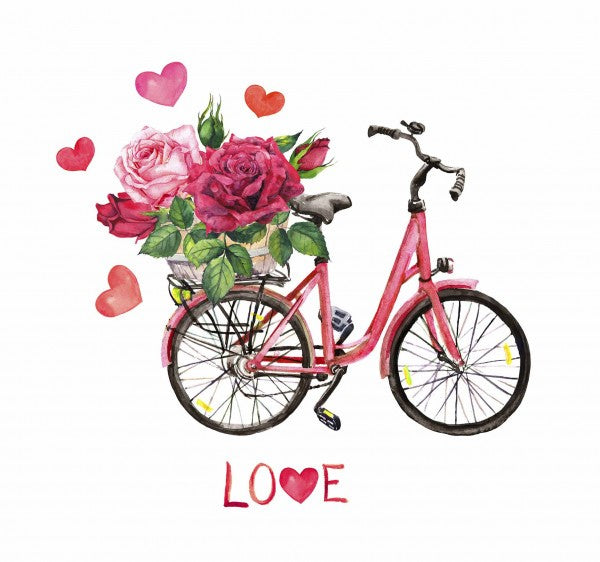 Lunch-Servietten ''Ride with roses'' 33x33cm