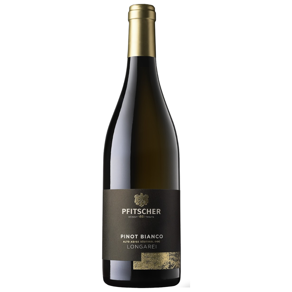 Weingut Pfitscher Pinot Bianco Longarei Südtirol DOC 2023 - grüngelber Südtiroler Weißburgunder mit Holz- und Stahlfass-Ausbau