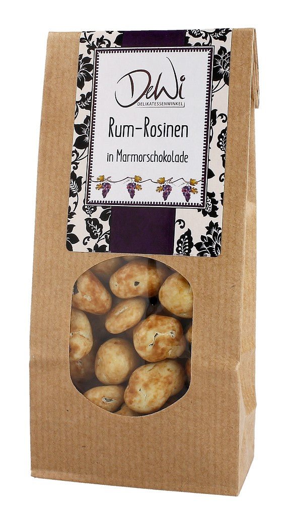 DeWi, Rum - Rosinen in Marmorschokolade, 150g - Weinatelier Agnes