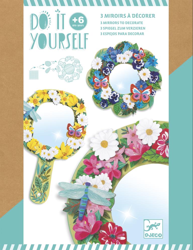 Djeco, 3 Spiegel zum Verzieren - Florale Zartheit DJ07908 - Weinatelier Agnes