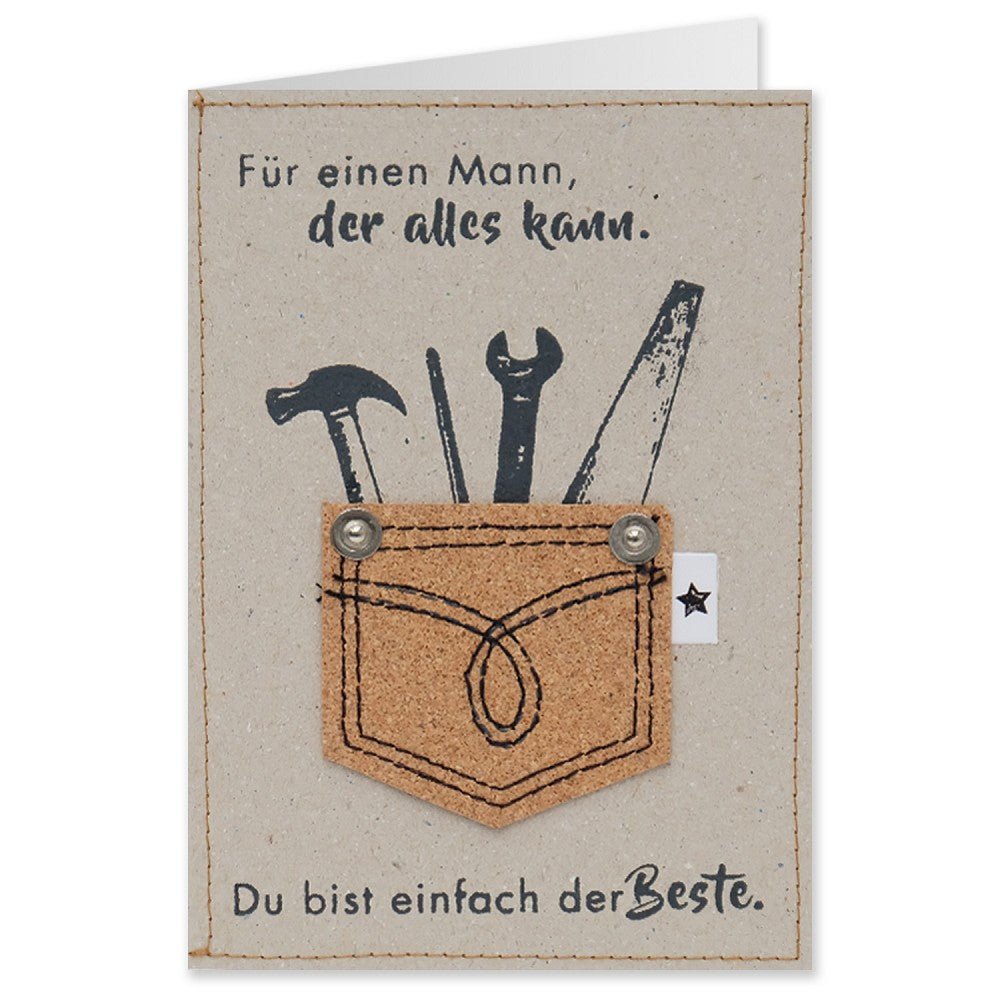 GRUSS & CO 90069 Grußkarte mit Kork »Beste« - Weinatelier Agnes