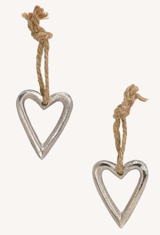 Hänger Herz aus Metall Silber (B/H/T) 4x5x0.5 cm - Weinatelier Agnes