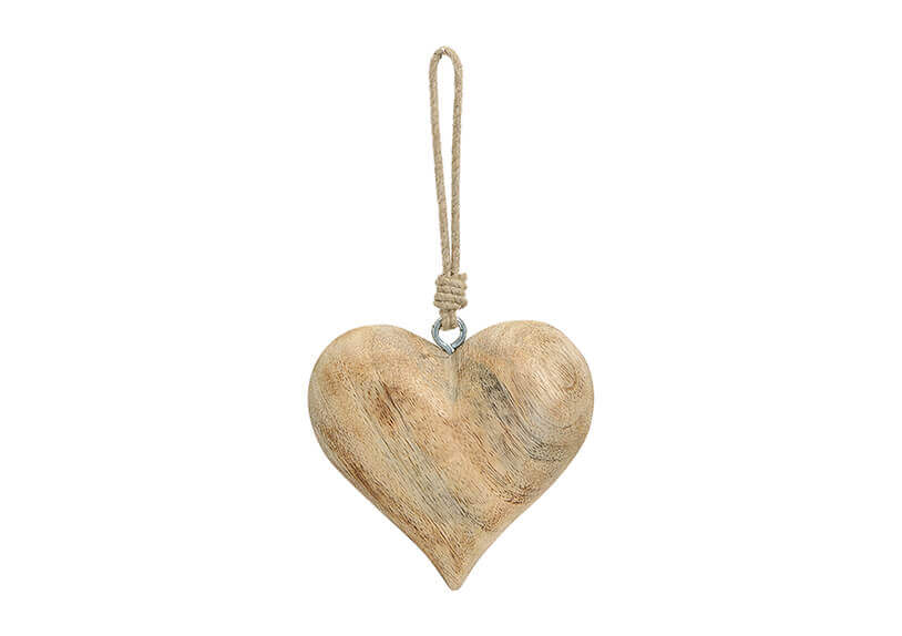 Hänger Herz in braun aus Holz, 12 cm - Weinatelier Agnes