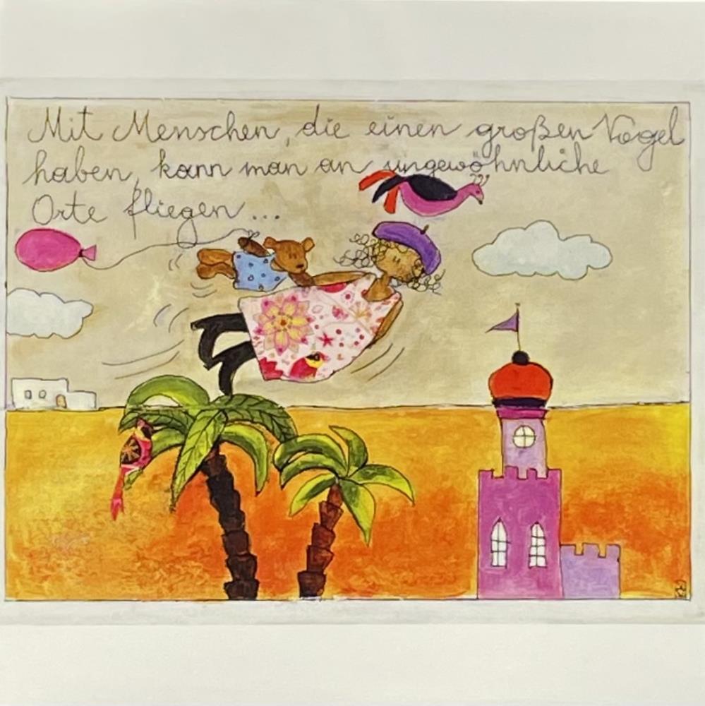 Michaela Mara, Kunstbillet Klappkarte BQ10MA1157 - Weinatelier Agnes