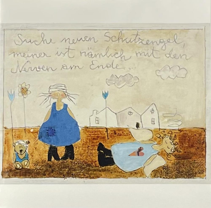 Michaela Mara, Kunstbillet Klappkarte BQMA1091 - Weinatelier Agnes