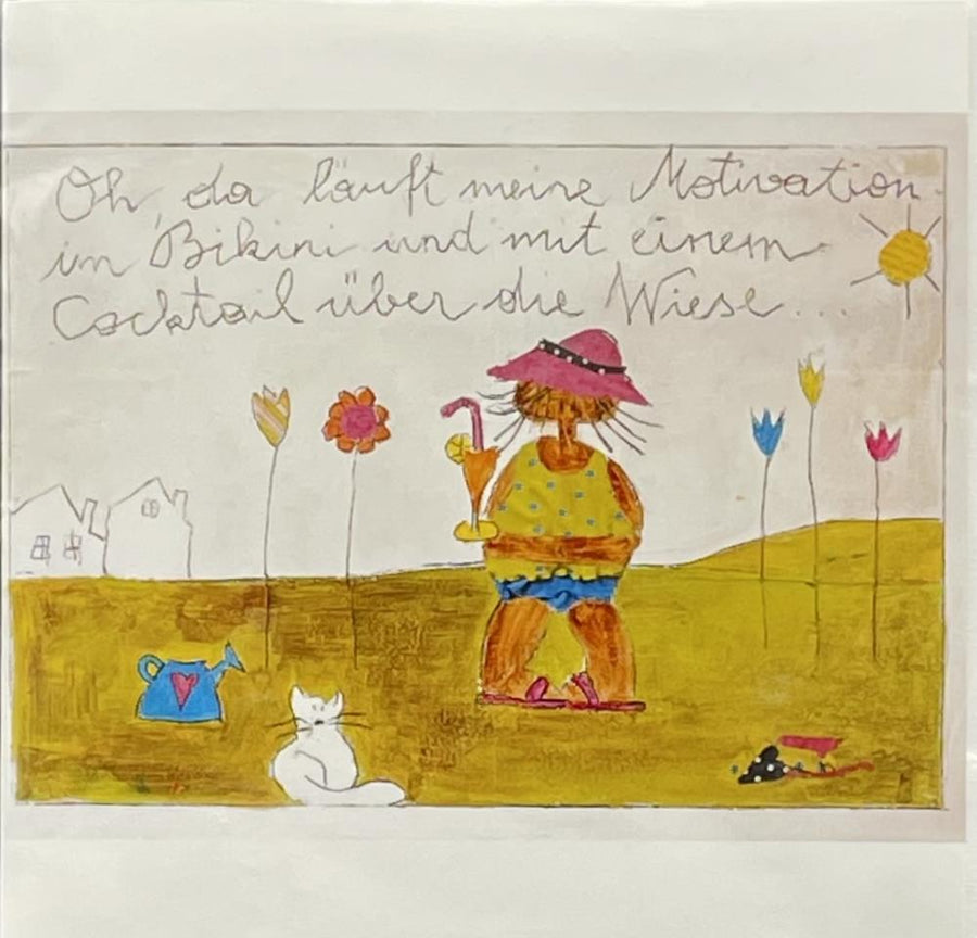 Michaela Mara, Kunstbillet Klappkarte BQMA1097 - Weinatelier Agnes