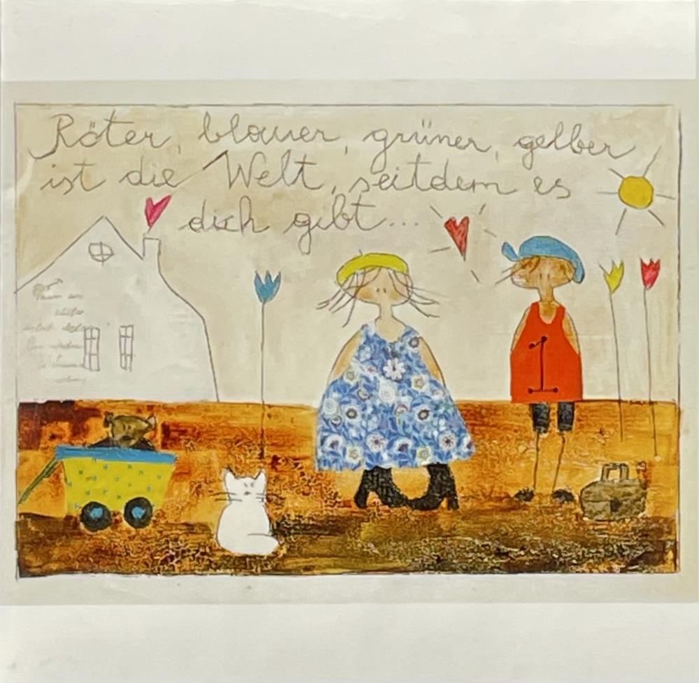 Michaela Mara, Kunstbillet Klappkarte BQMA1100 - Weinatelier Agnes